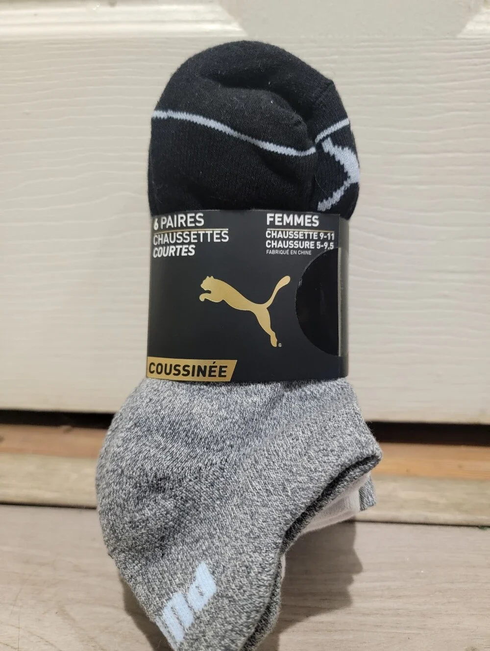 Puma Womens Low Cut 6 Pack Socks, Grey, Black, White.